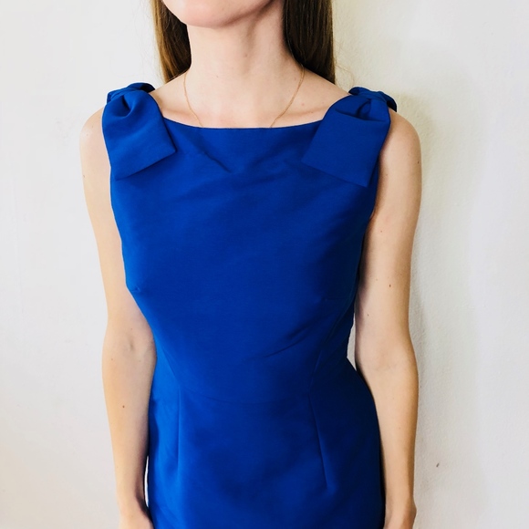 KATE SPADE BRIGHT BLUE BOW FIT FLARE DRESS NWOT 2 - Picture 6 of 7